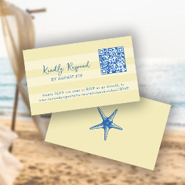 Retro-whimsicaler Sommer-Strand-QR-Code Online-RSV Begleitkarte