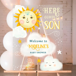 Retro whimsisical Sonne hier kommt der Sohn Baby D Acrylschild