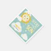 Retro whimsisical Sonne hier kommt der Sohn Baby D Serviette (Ecke)