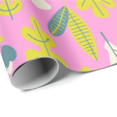 Retro Whimsistische skandinavische Folkflora in Ro Geschenkpapier (Rolleneckpunkt)