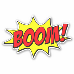 Retro Whimsy: Boom! Vintages Comic Pop Art Aufkleber
