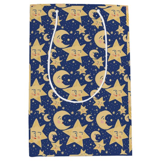 Retro Whimsy Goth Celestial Mittlere Geschenktüte (Vorderseite)