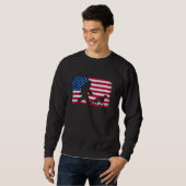 Retro Whippet Dog 4. Juli US-Flag Pat Sweatshirt (Vorne ganz)