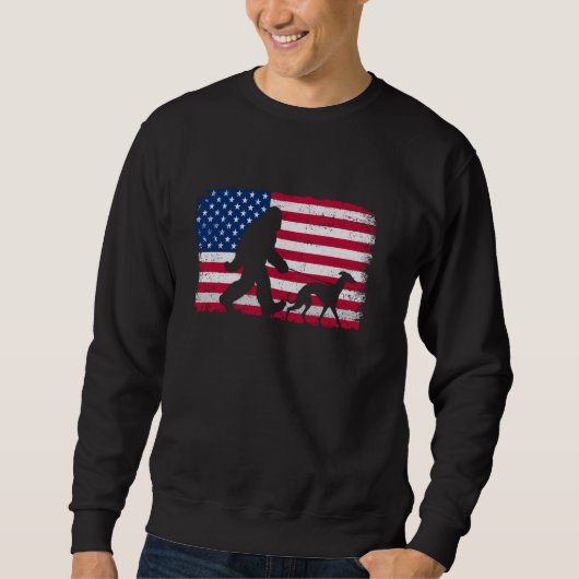 Retro Whippet Dog 4. Juli US-Flag Pat Sweatshirt (Vorderseite)