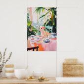 Retro Whippet Poster, Whippet Oil Painting Poster (Küche)