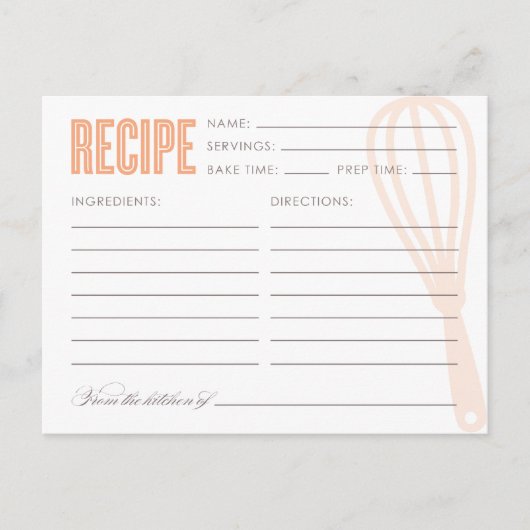 RETRO WHISK | Rezeptkarten Postkarte (Vorderseite)
