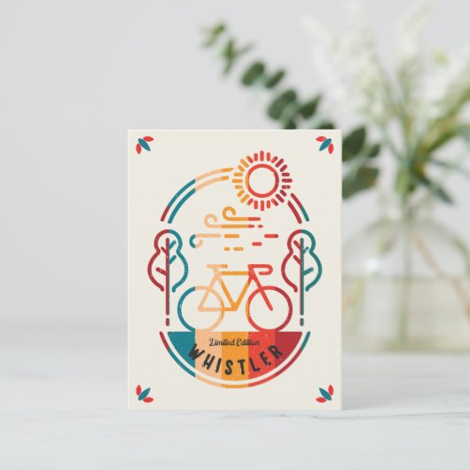 Retro Whistler Radweg. Postkarte (Stehend Vorderseite)