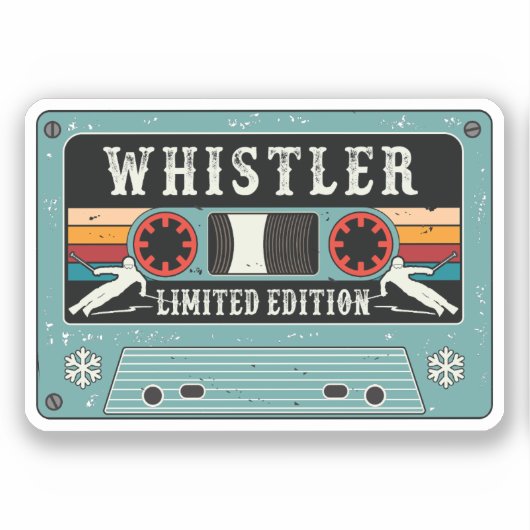 Retro Whistler Ski Sticker (Vorderseite)