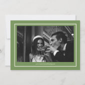 Retro White and Green Wedding Save the date Photo Einladung (Rückseite)