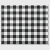 Retro White Black Christmas Neujahr Tartan Kariert Geschenkpapier (Flach)