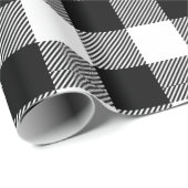 Retro White Black Christmas Neujahr Tartan Kariert Geschenkpapier (Rolleneckpunkt)