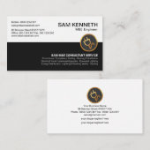 Retro White Black Column Gold Power Plug-In Visitenkarte (Vorne/Hinten)