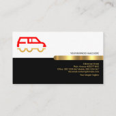 Retro White Black Layers Gold Line Transport Visitenkarte (Rückseite)