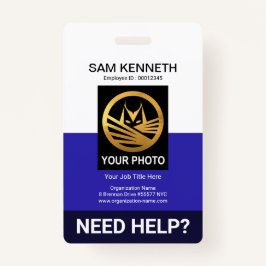 Retro White Blue Columns Medical Social Work Ausweis