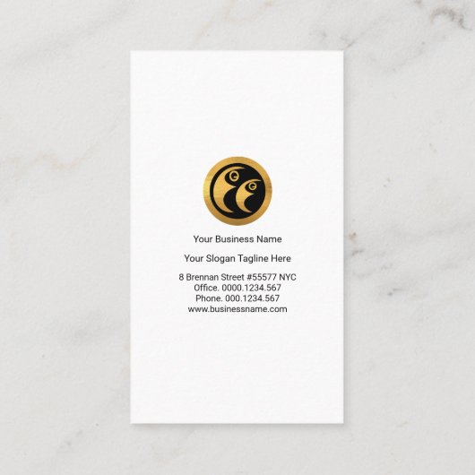 Retro White Box Einfaches Monogramm Visitenkarte (Rückseite)