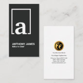 Retro White Box Einfaches Monogramm Visitenkarte (Vorne/Hinten)