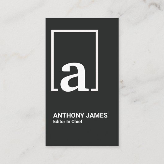 Retro White Box Einfaches Monogramm Visitenkarte (Vorderseite)