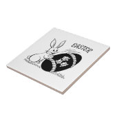 Retro White Bunny and Ostereier Keramik Tile Fliese (Seite)