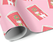 Retro White Cat and Mouse Geschenkpapier (Rolleneckpunkt)