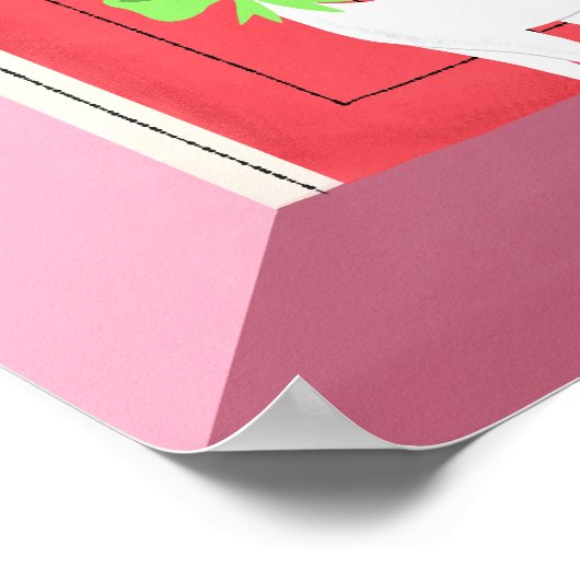 Retro White Cat und Mouse Art Printing Poster (Ecke)