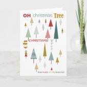Retro White Colorful Oh Weihnachtsbaum Urlaub Karte (Vorderseite)