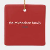 Retro White Colorful Oh Weihnachtsbaum Urlaub Keramikornament (Rückseite)