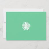 Retro White Daisies über grüne Hochzeit Einladung (Rückseite)