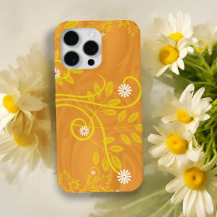 Retro White Daisy Blume Gelb Orange iPhone 15 Pro Max Hülle