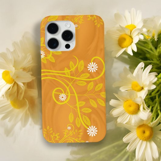 Retro White Daisy Blume Gelb Orange Case-Mate iPhone Hülle
