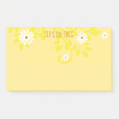 Retro White Daisy Greenery über gelben Custom Post-it Klebezettel (Vorderseite)