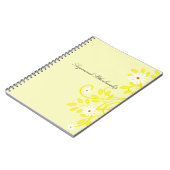 Retro White Daisy Yellow Leaf Border Personalisier Notizblock (Linke Seite)