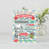 Retro White Elephant Weihnachten-Party Einladungen (Stehend Vorderseite)