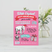 Retro White Elephant Weihnachten-Party Einladungen (Stehend Vorderseite)