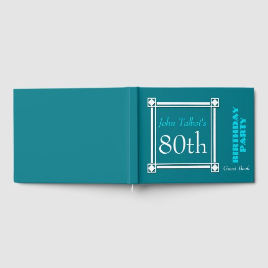 Retro White Frame 80. Geburtstag Gästebuch (Voll)