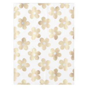 Retro White Gold Daisy Blume Tischdecke