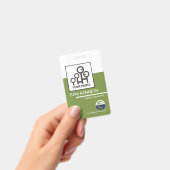 Retro White Green Column Company Employee ID Ausweis (Handheld)