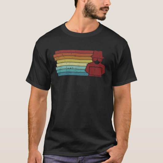 Retro White Hat Black Ethical Hacking Hacker T-Shirt (Vorderseite)