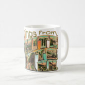 Retro White Mountains Greeting Mug Kaffeetasse (VorderseiteRechts)
