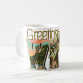 Retro White Mountains Greeting Mug Kaffeetasse (Vorderseite Links)
