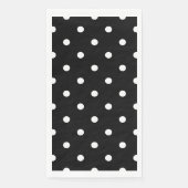 Retro White Polka Punkte auf schwarz Serviette (Vorderseite)