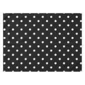 Retro White Polka Punkte auf schwarz Tischdecke (Vorderseite (Horizontal))