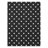Retro White Polka Punkte auf schwarz Tischdecke (Vorderseite)