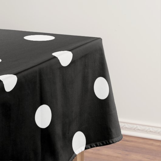 Retro White Polka Punkte auf schwarz Tischdecke (Beispiel)