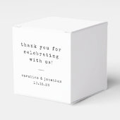 Retro White Schreibwriter Custom Wedding Vielen Da Geschenkschachtel (Vorderseite)