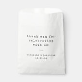 Retro White Schreibwriter Custom Wedding Vielen Da Geschenktütchen (Vorderseite)