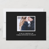 Retro White Script Save the Date Vollblutes Foto (Rückseite)