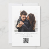 Retro White Text Overlay 2 Foto QR Code Hochzeitsc Save The Date (Rückseite)