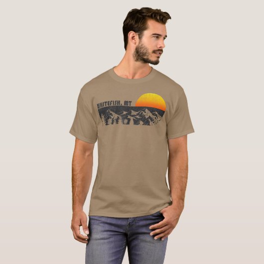 Retro Whitefish Montana Montana T-Shirt (Vorne ganz)