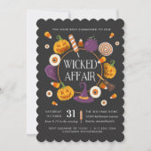 Retro Wicked Affe Halloween-Party Einladung (Vorderseite)