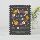 Retro Wicked Affe Halloween-Party Einladung (Stehend Vorderseite)